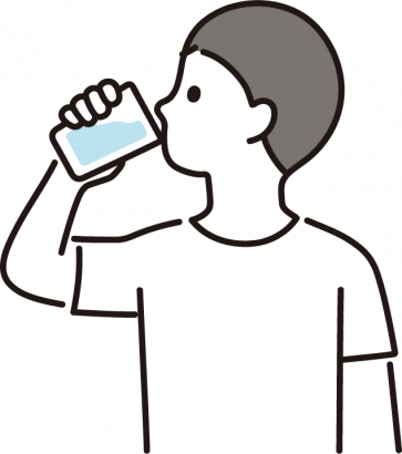 水を飲む男性のイラスト