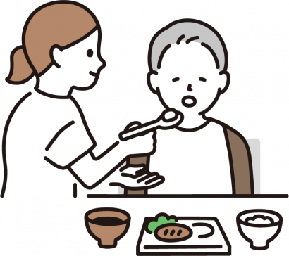 食事介助（男性）のイラスト