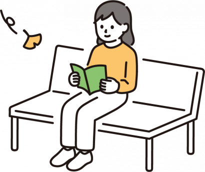 読書の秋（女性）のイラスト