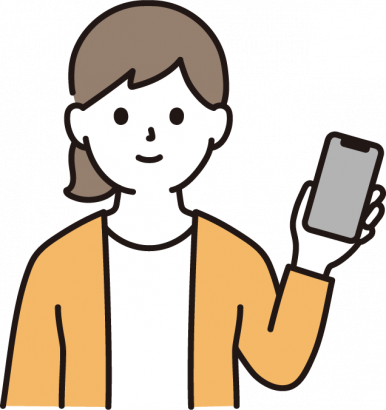 スマホをもつ女性のイラスト