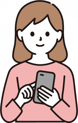 スマホを使う女性のイラスト