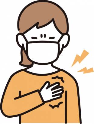 胸が苦しい女性のイラスト