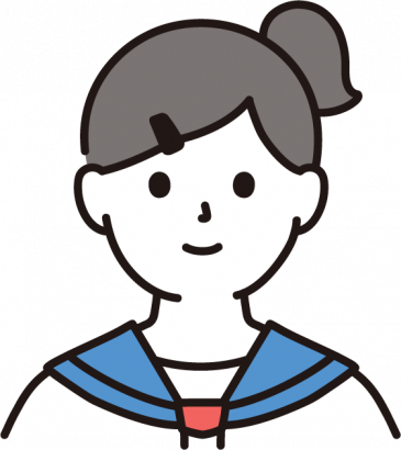 中学生・高校生の女子（顔）のイラスト