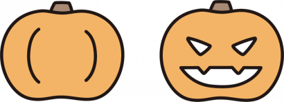 カボチャとジャック・オー・ランタンのイラスト