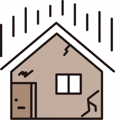ボロボロの家のイラスト