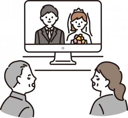 オンライン結婚式のイラスト