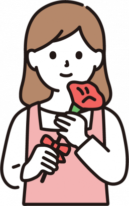 母の日「お母さんとカーネーション」のイラスト