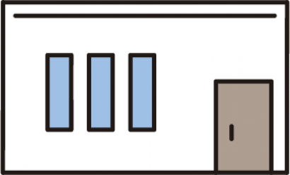 一軒家（平屋）のイラスト