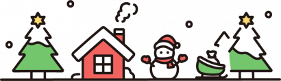 クリスマスの街並みのイラスト