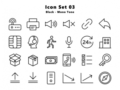 黒系１色のシステムアイコンセット３