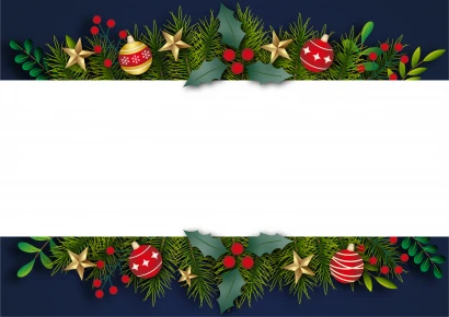 イラスト お洒落で高級なクリスマスフレーム