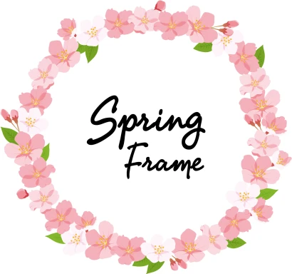 春の桜円形フレーム