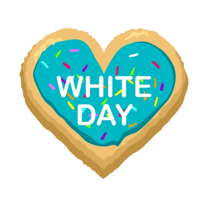 可愛いWhite Dayハートクッキー