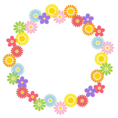 かわいい花柄リース