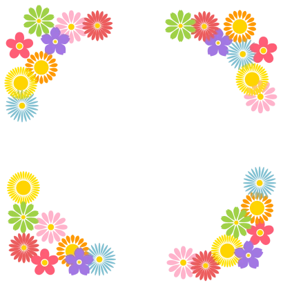 かわいい花柄枠