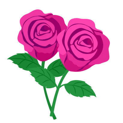 2本のピンク薔薇