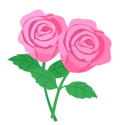 2本の薄ピンク薔薇