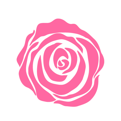 ピンクバラ花シルエット