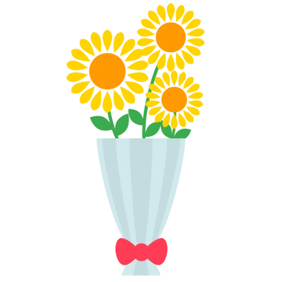 可愛いひまわりの花束
