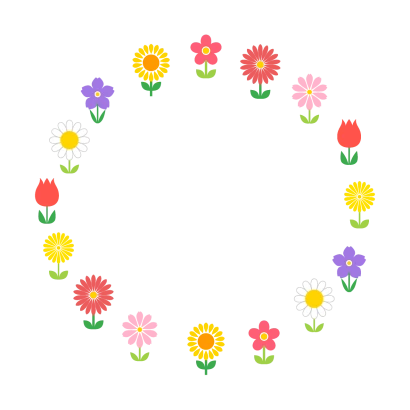 かわいい花畑リース