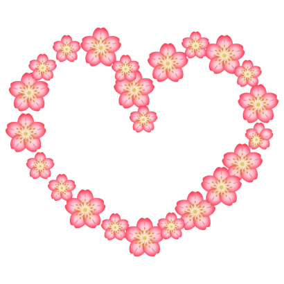 桜の花のハートマーク