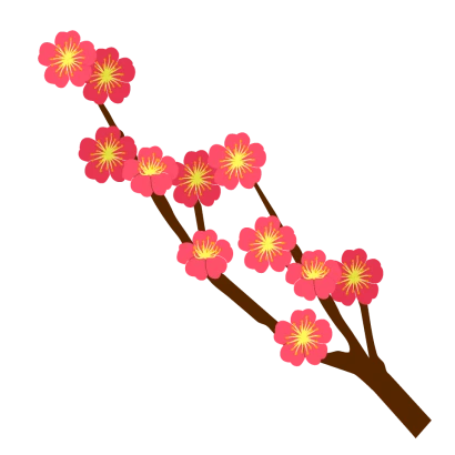 梅の枝の花