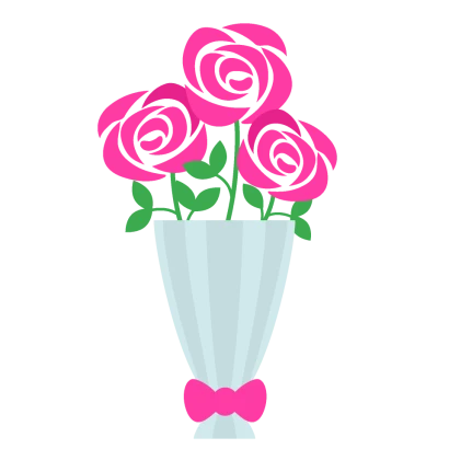 可愛いピンク色バラの花束