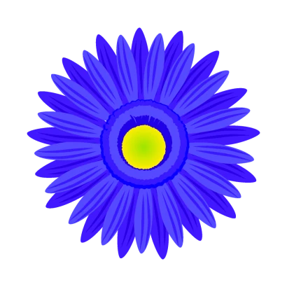 青色ガーベラの花