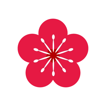 赤い梅の花