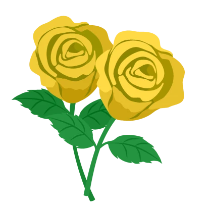 2本の黄色薔薇
