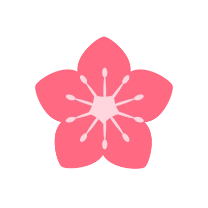 可愛い桃の花マーク