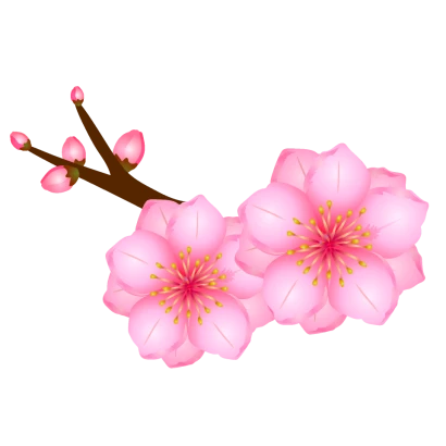 桃の花とつぼみ