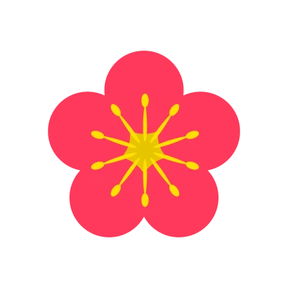 シンプルな梅の花
