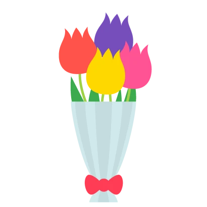 可愛いチューリップの花束