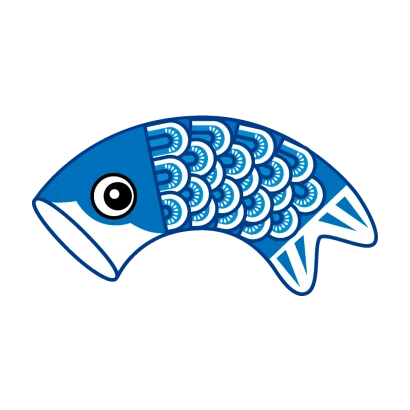 泳ぐ青の子鯉