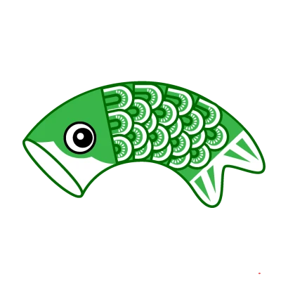 泳ぐ緑の子鯉