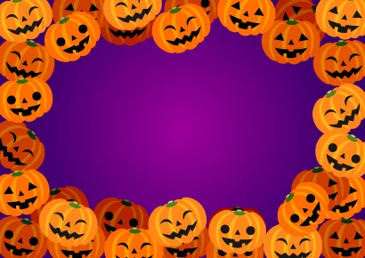 敷き詰められたハロウィンカボチャ枠