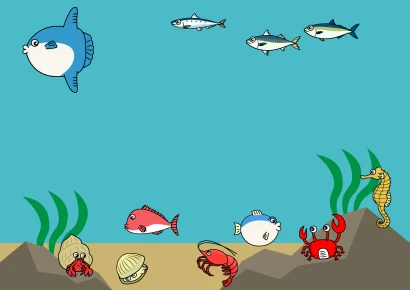 海の生き物フレーム