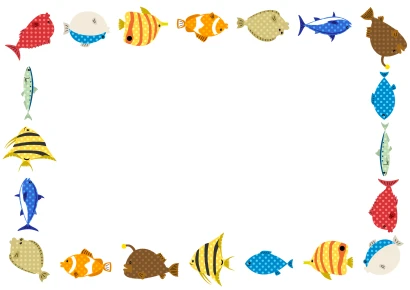 ドット柄の可愛い魚フレーム