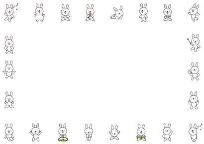 いろんなポーズのウサギキャラ枠
