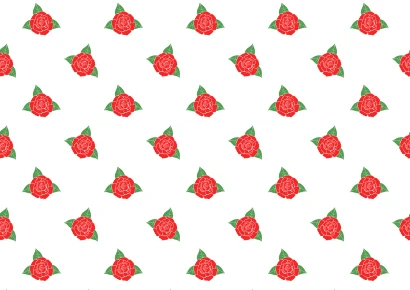 赤いバラ柄の壁紙のイラスト