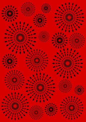 花火模様の赤色壁紙のイラスト