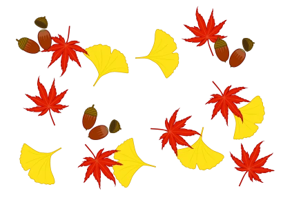 秋イメージのフレームのイラスト
