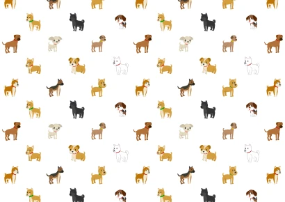 たくさんの犬壁紙のイラスト