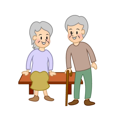 お爺さんとお婆さんの高齢者のイラスト