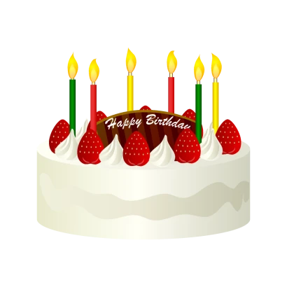 イチゴの誕生日ケーキのイラスト