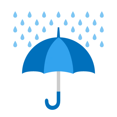 雨に傘をさすのイラスト