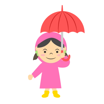 傘をさす女の子のイラスト