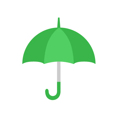 かわいい緑の傘のイラスト