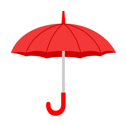 大きな赤い傘のイラスト